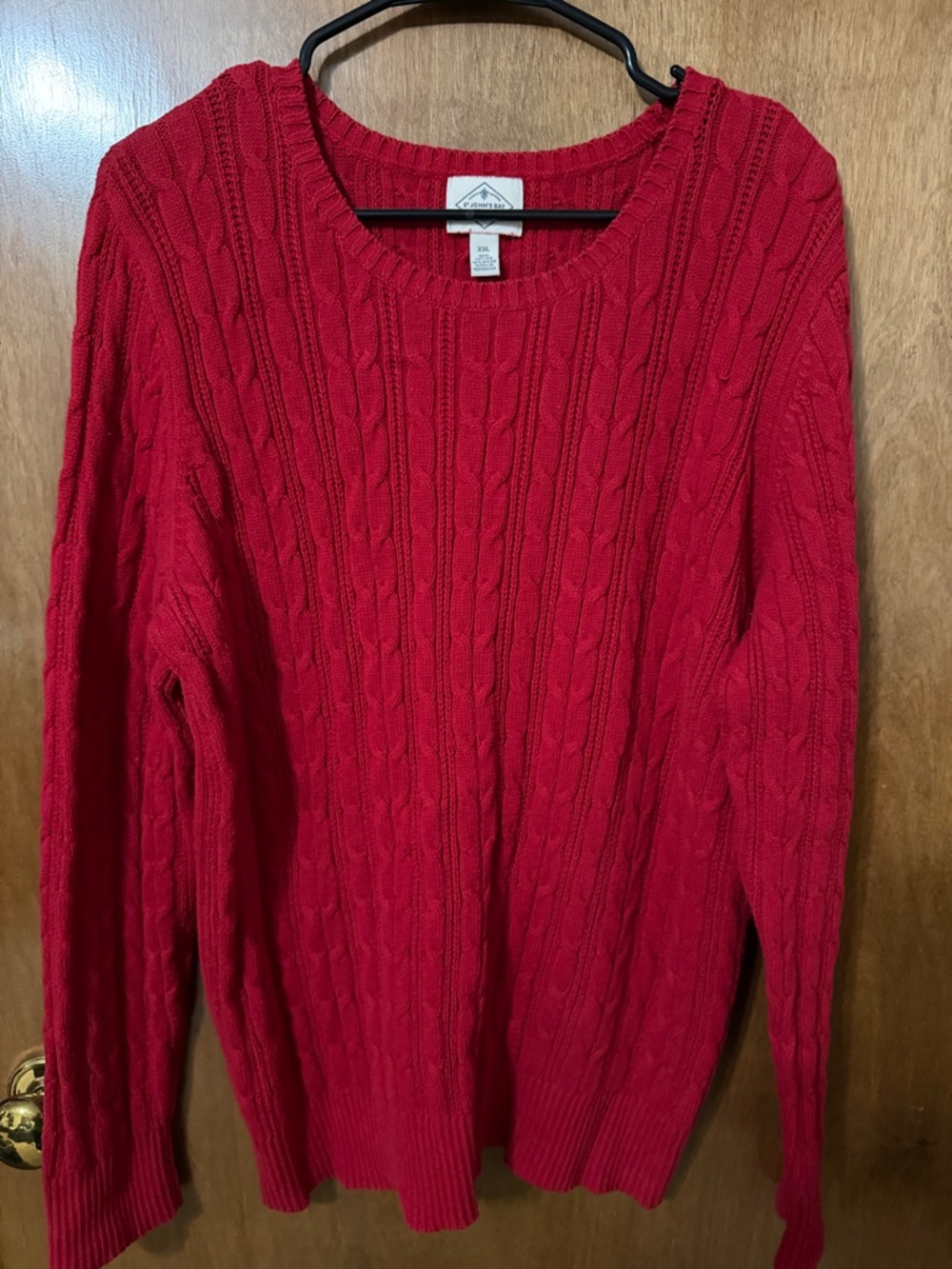 St. John's Bay Red Cable Knit Scoop Neck Sweater